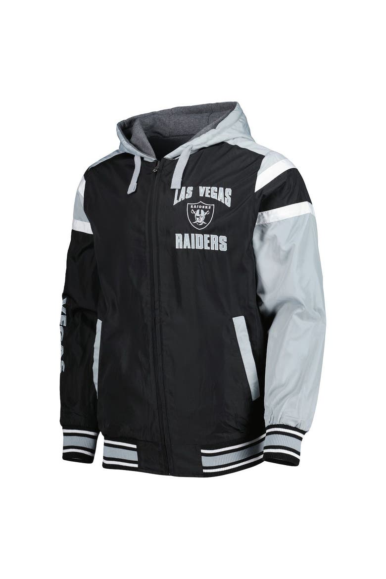 Men's G-III Sports by Carl Banks Black/Gray Las Vegas Raiders Extreme Full Back Reversible Hoodie Full-Zip Jacket, Alternate, color, Black
