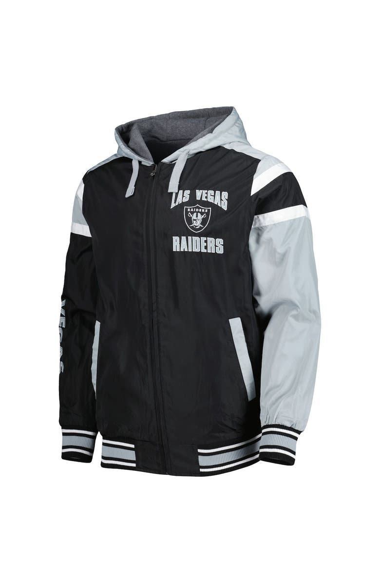 G-III SPORTS BY CARL BANKS Men's G-III Sports by Carl Banks Black/Gray Las Vegas Raiders Extreme Full Back Reversible Hoodie Full-Zip Jacket, Alternate, color, Black