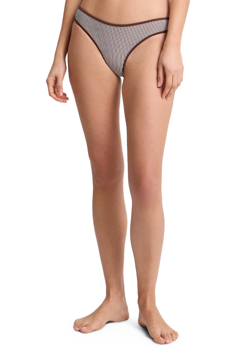 Onia Milly Bikini Brief Bottom, Alternate, color, Brown/White