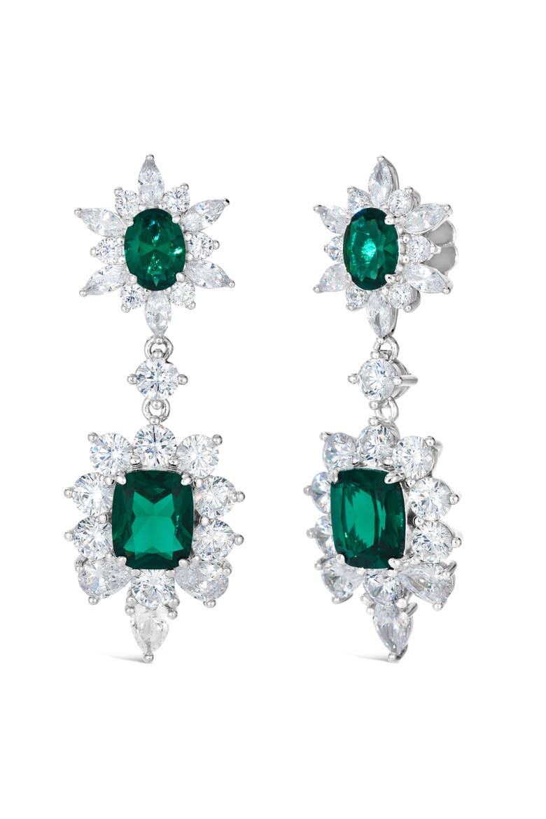 Berkshire Drop Earrings, Main, color, Emerald