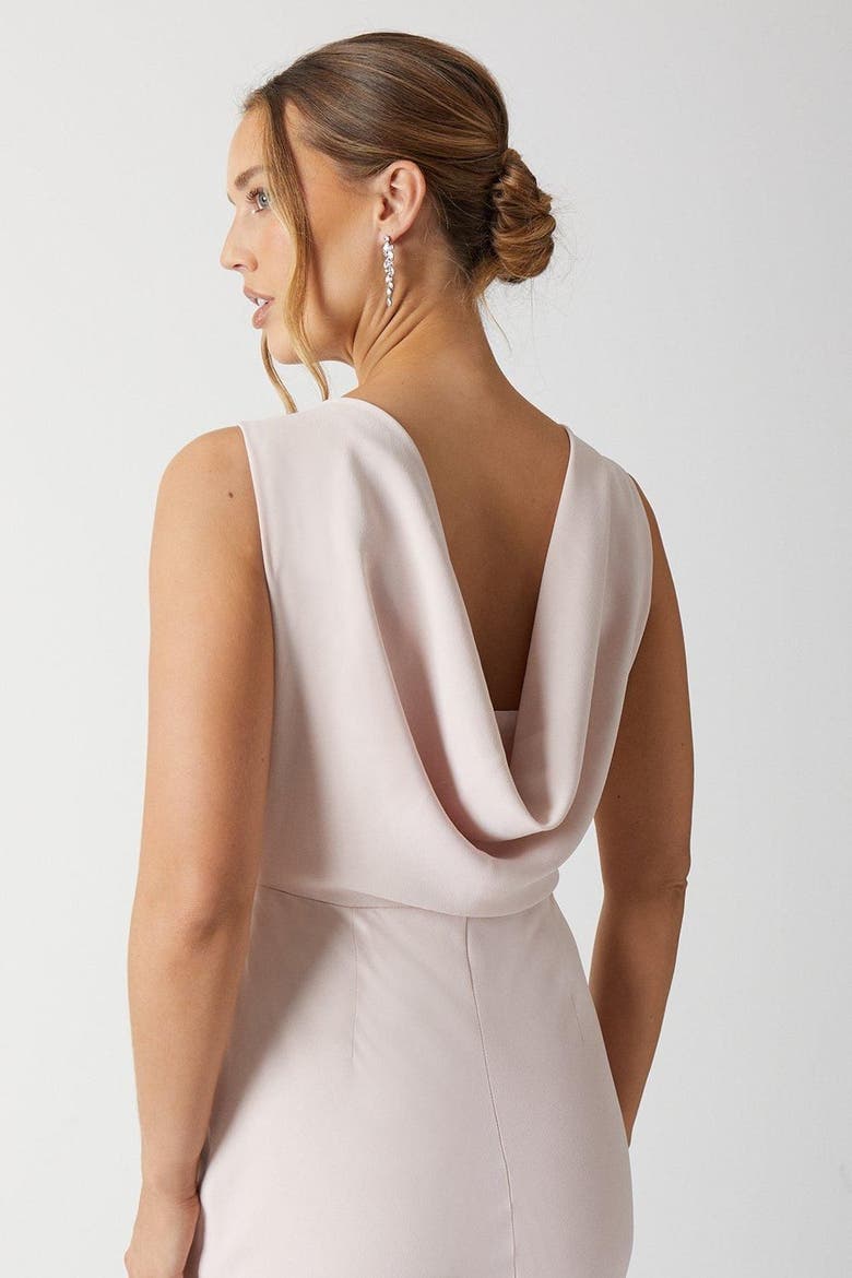 cowl back satin bridesmaid dress Cowl Back Satin Bridesmaid Dress