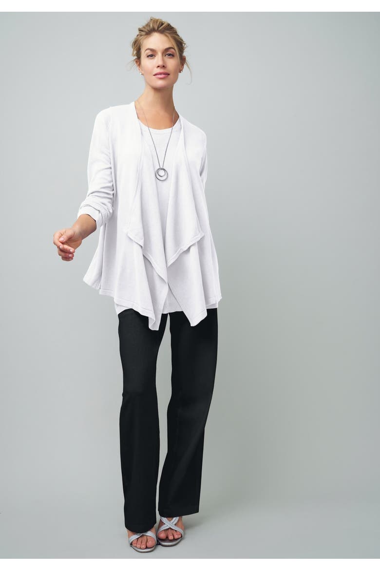 Lightweight Linen Blend Straight Leg Pants, Alternate, color, BLACK