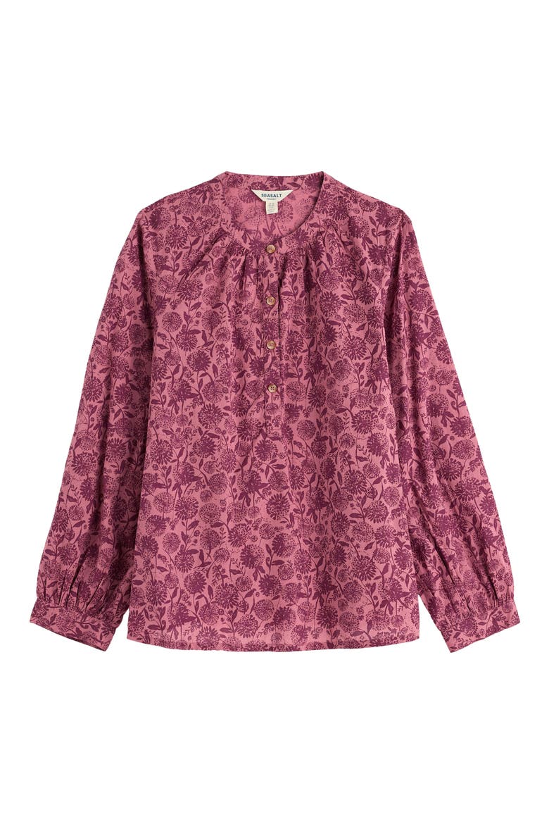 St Mawes Floral Organic Cotton Shirt, Alternate, color, ALLIUM FLOWERS DRIED ROSE
