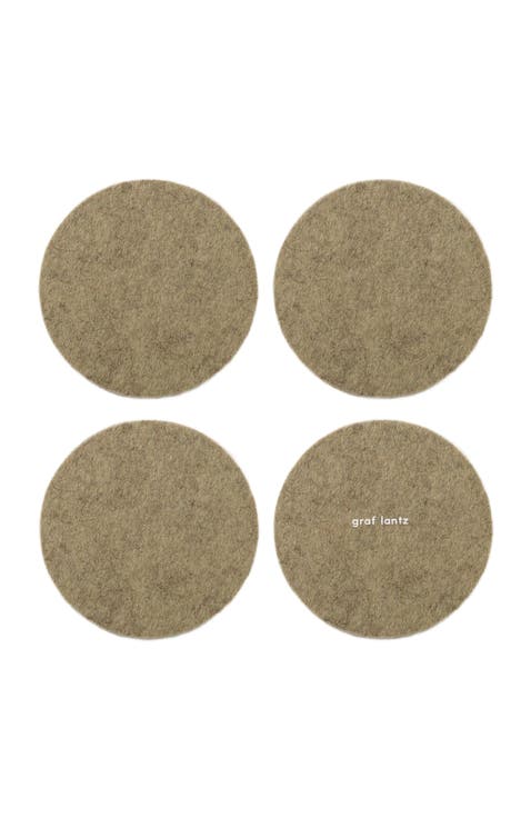 Bierfilzl Merino Wool Round Coaster Solid 4 Pack