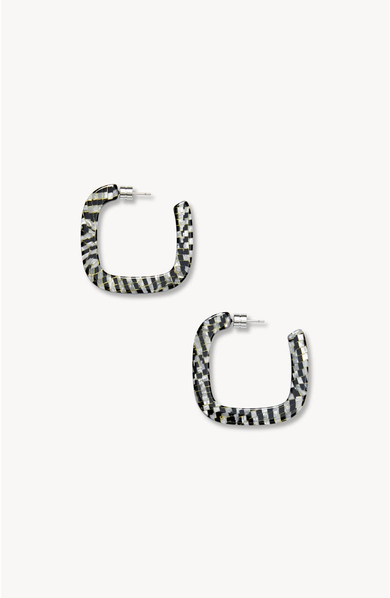 MACHETE Midi Square Hoops, Main, color, Perle Noir