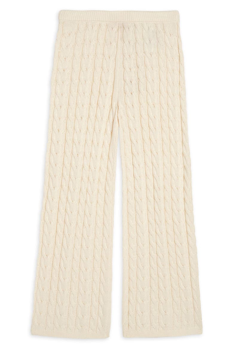 Kids' Cable Stitch Sweater Pants, Alternate, color, NATURAL