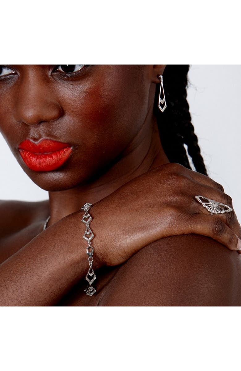 Lucy Quartermaine Tie Earrings, Alternate, color, Silver