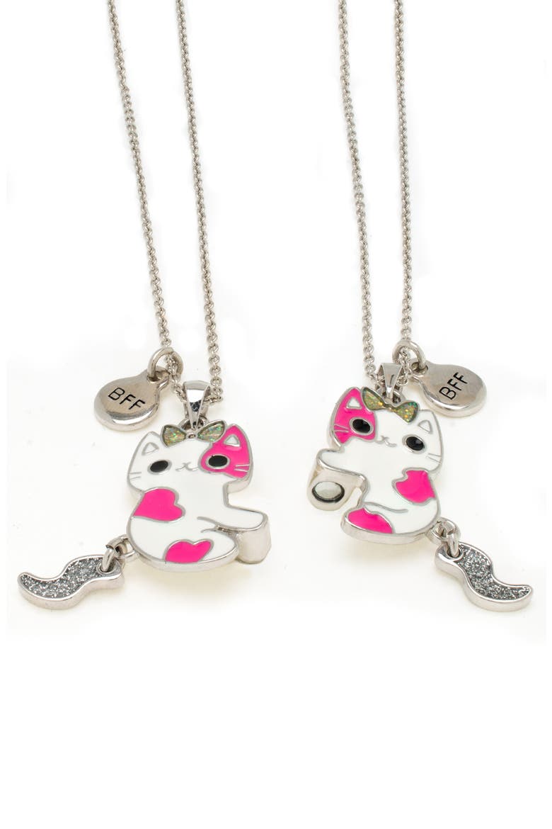 Kids' BFF Magnetic Cat Necklace Set, Alternate, color, PINK