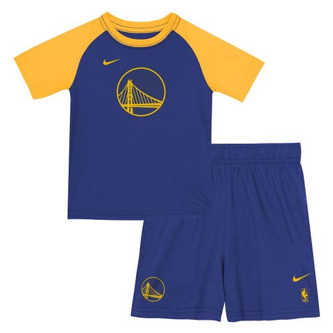 Youth Nike  Royal Golden State Warriors Practice T-Shirt & Shorts Set
