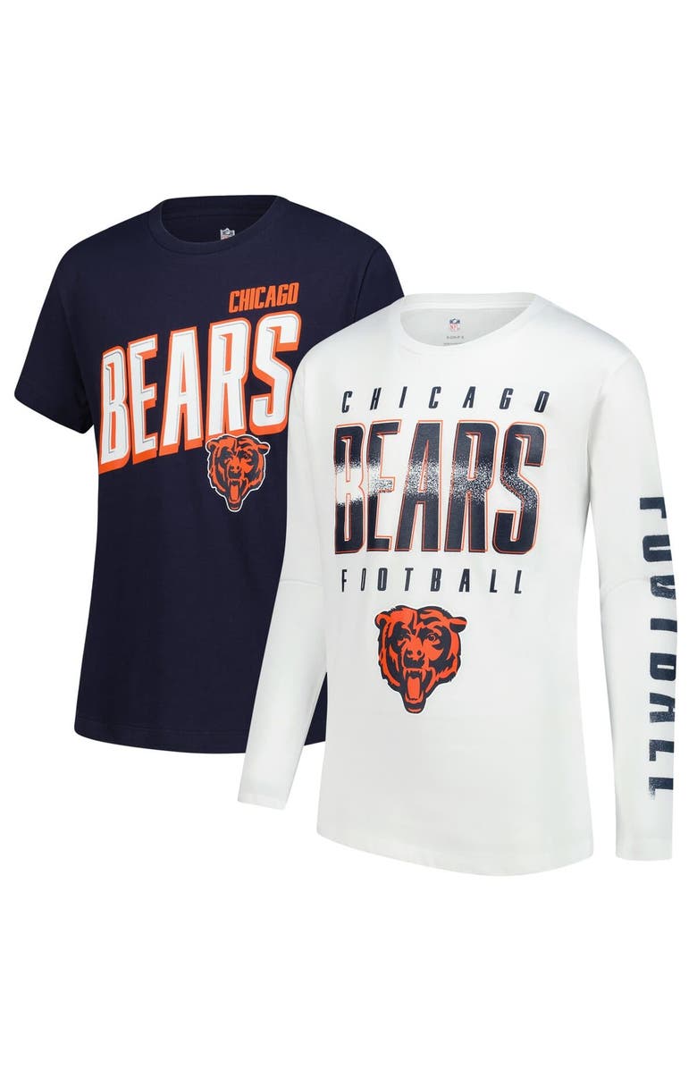 Outerstuff Youth Outerstuff Chicago Bears The Mix Combo T-Shirt Set, Main, color, Navy