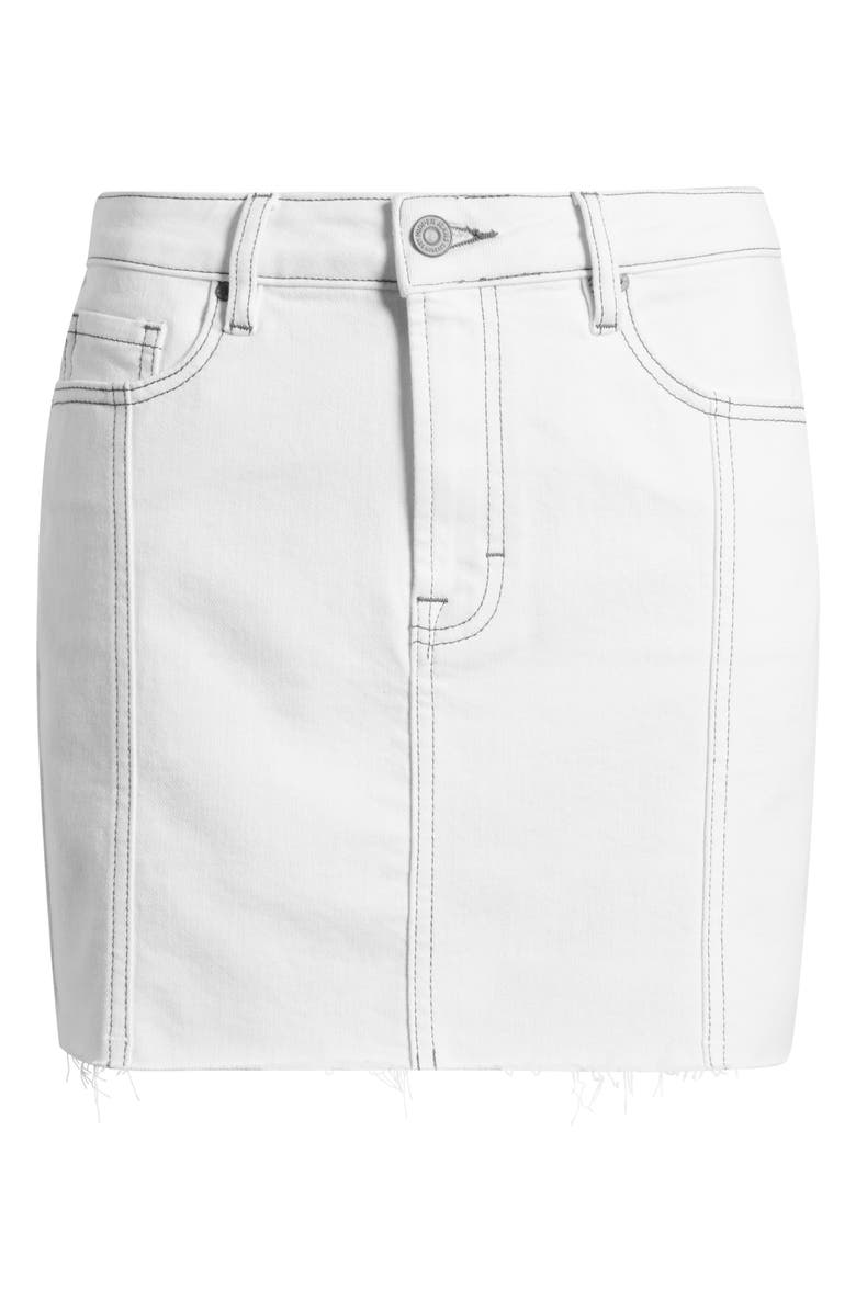 HIDDEN JEANS Raw Hem Denim Minikirt, Alternate, color, Pearl