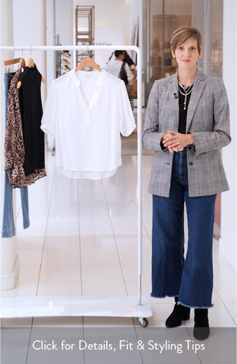 Puff Sleeve Half Placket Top, sales video thumbnail