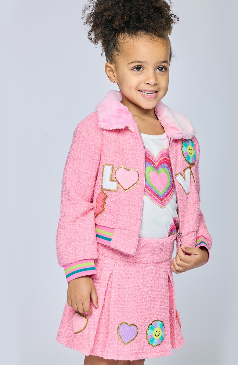 Baby Sara Kids' Love Patch Jacket, Alternate, color, Pink