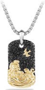 David Yurman 'Waves' Pavé Tag with 18k Gold and Black Diamonds
