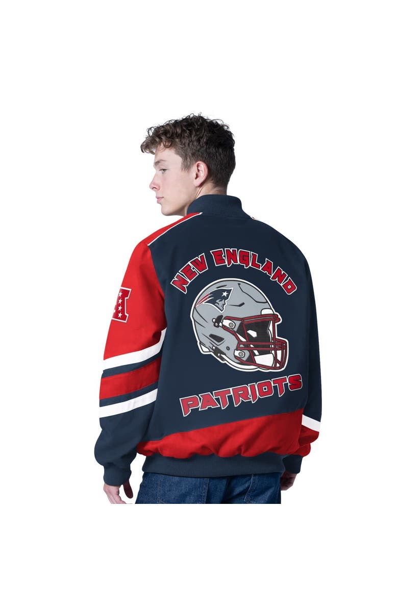 G-III SPORTS BY CARL BANKS Men's G-III Sports by Carl Banks Navy New England Patriots Prime Time Full-Zip Racing Jacket, Alternate, color, Navy