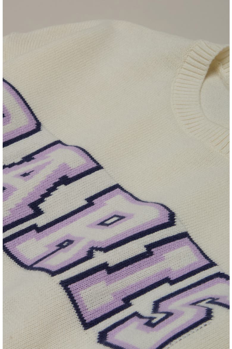 Kids' Intarsia Knit Sweater, Alternate, color, IVORY- PURPLE BLOOM-BLUE PARIS