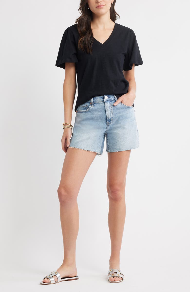 Caslon<sup>®</sup> Bell Sleeve V-Neck T-Shirt, Main, color, Black