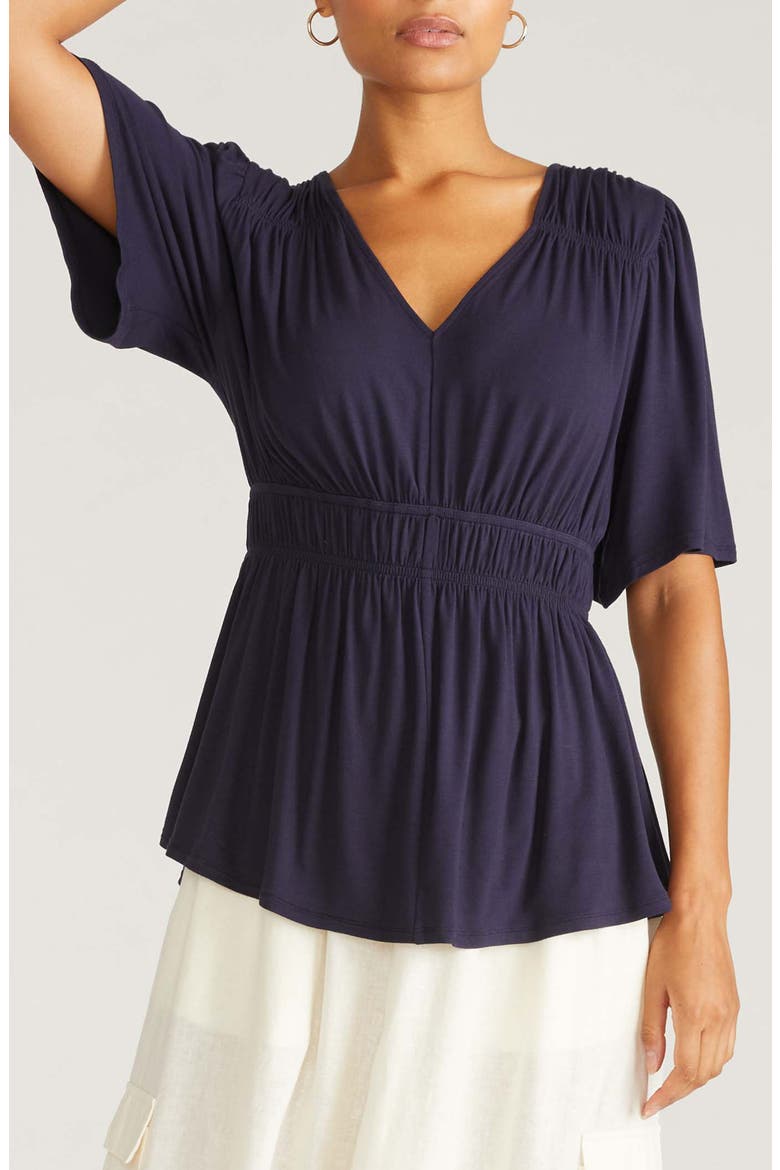 Liquid Jersey Peplum Top, Main, color, MIDNIGHT