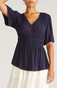 Universal Standard Liquid Jersey Peplum Top