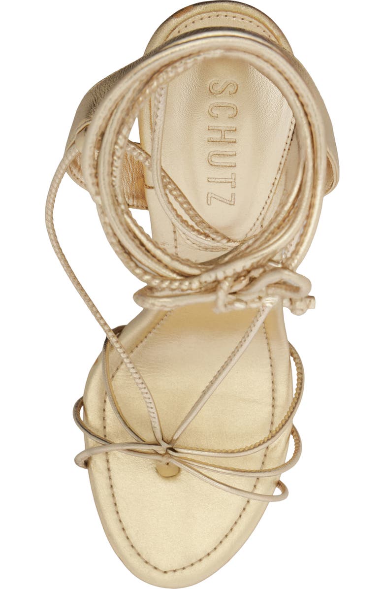 Schutz Demetria Ankle Strap Stiletto Sandal, Alternate, color, Platina