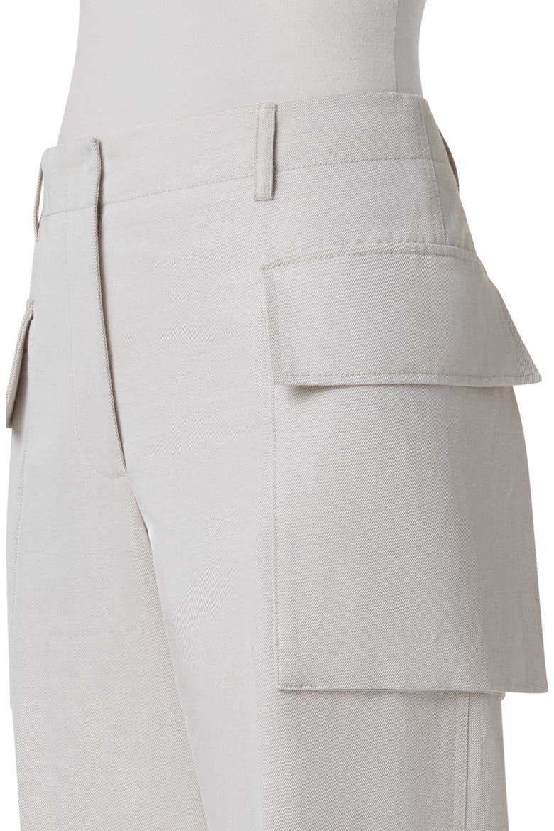 Marley High Waist Cotton & Linen Twill Cargo Pants, Alternate, color, GREIGE