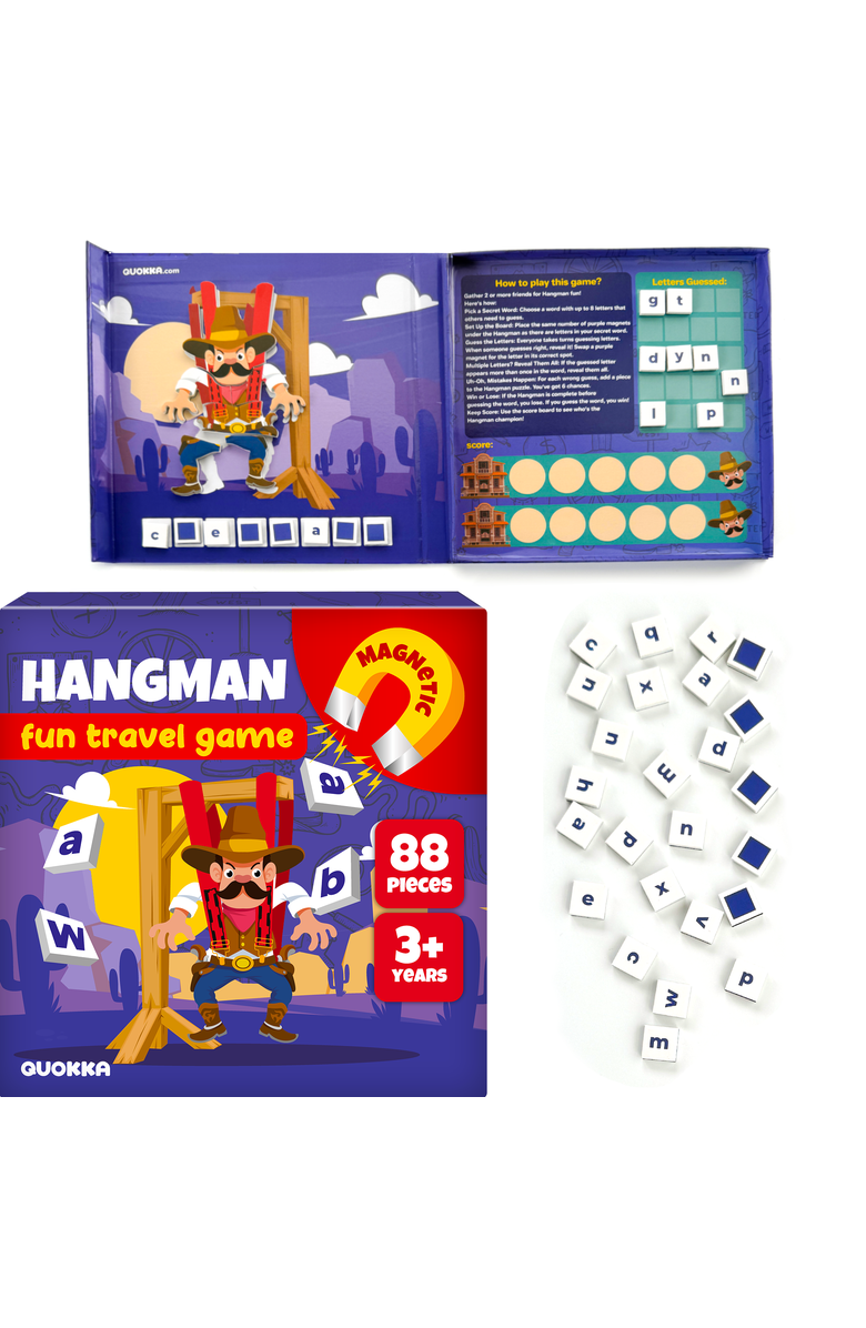 Quokka Magnetic Travel Games Collection for Kids, Main, color, Hangman