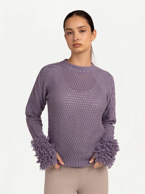 Gobi Mongolian Cashmere Loop-stitch Cashmere Fingerless Gloves In Purple