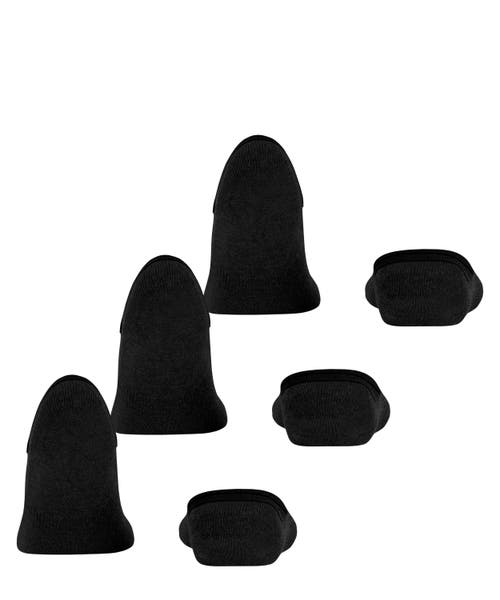 Falke Step Cotton 3-pack High Cut No Show Socks In Black