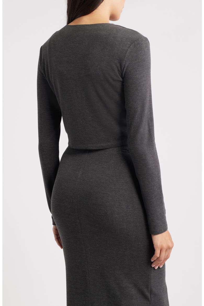 Eloise Crop Cardigan, Alternate, color, CHARCOAL