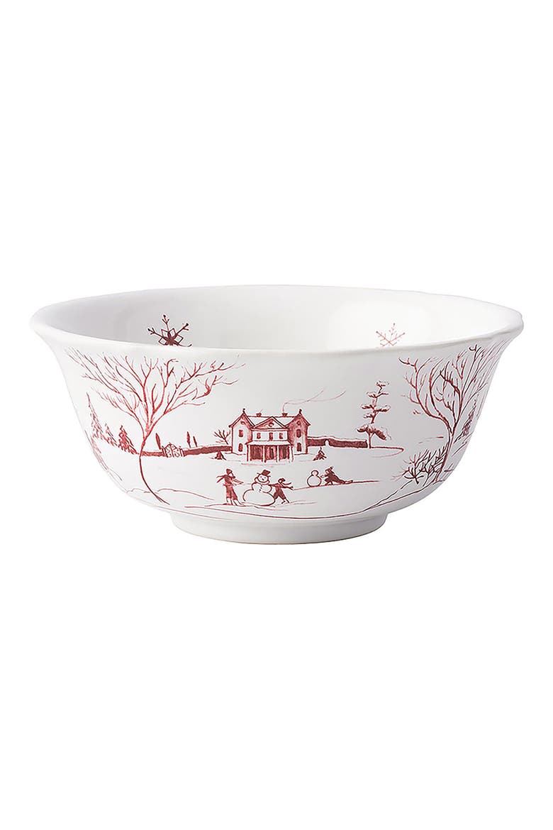 Country Estate Winter Frolic 4-Piece Dinnerware Set, Alternate, color, RUBY