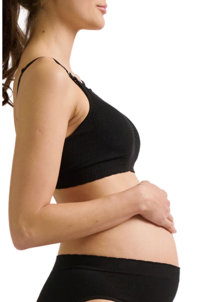 Zoé Seamless maternity and nursing bra, Alternate, color, Black