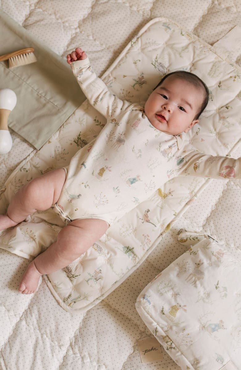 Pehr Forest Fable Organic Cotton Bodysuit, Alternate, color, Forest Fable