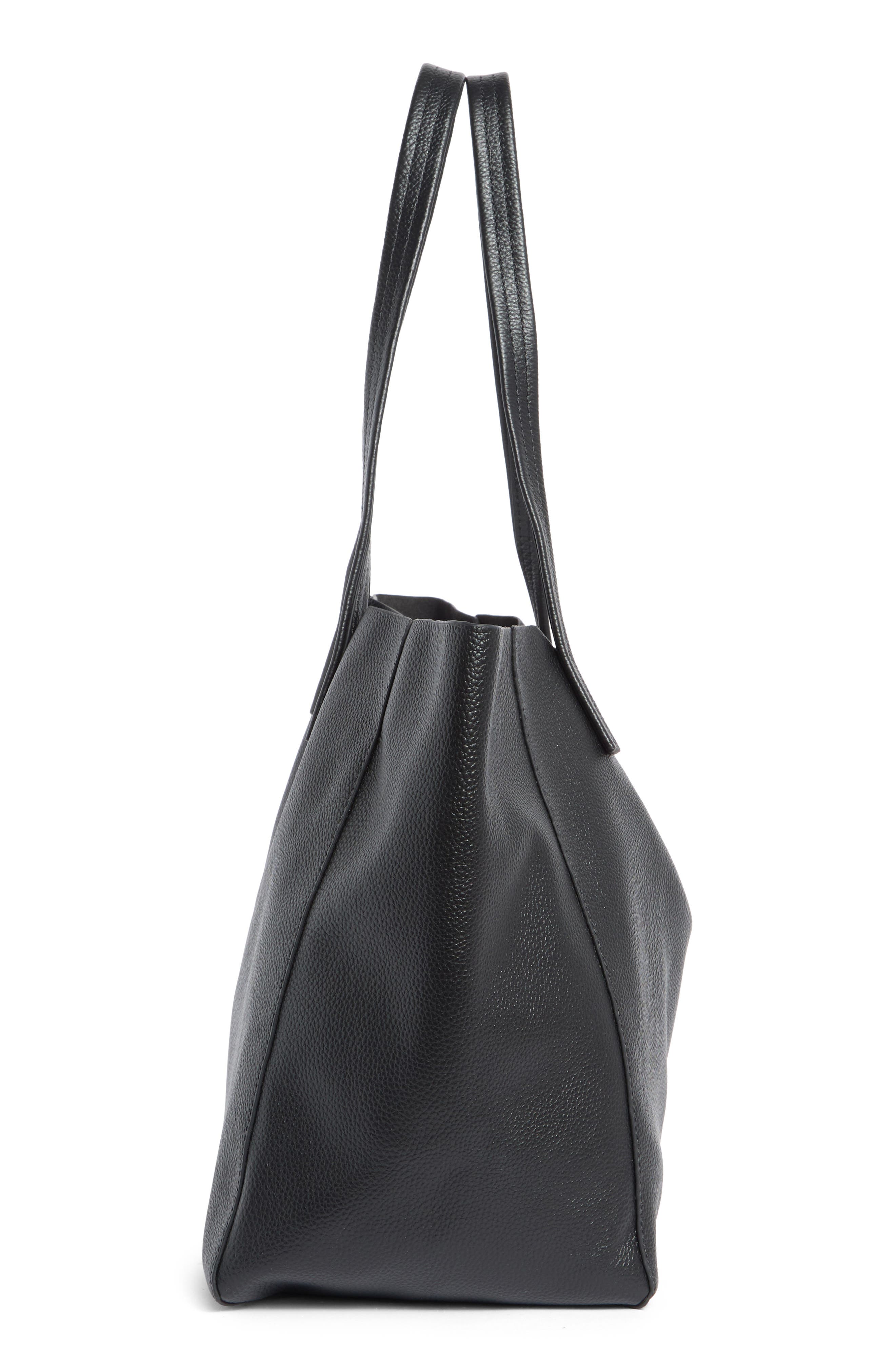 Large Chelsea Slouch Leather Tote, Alternate, color, BLACK