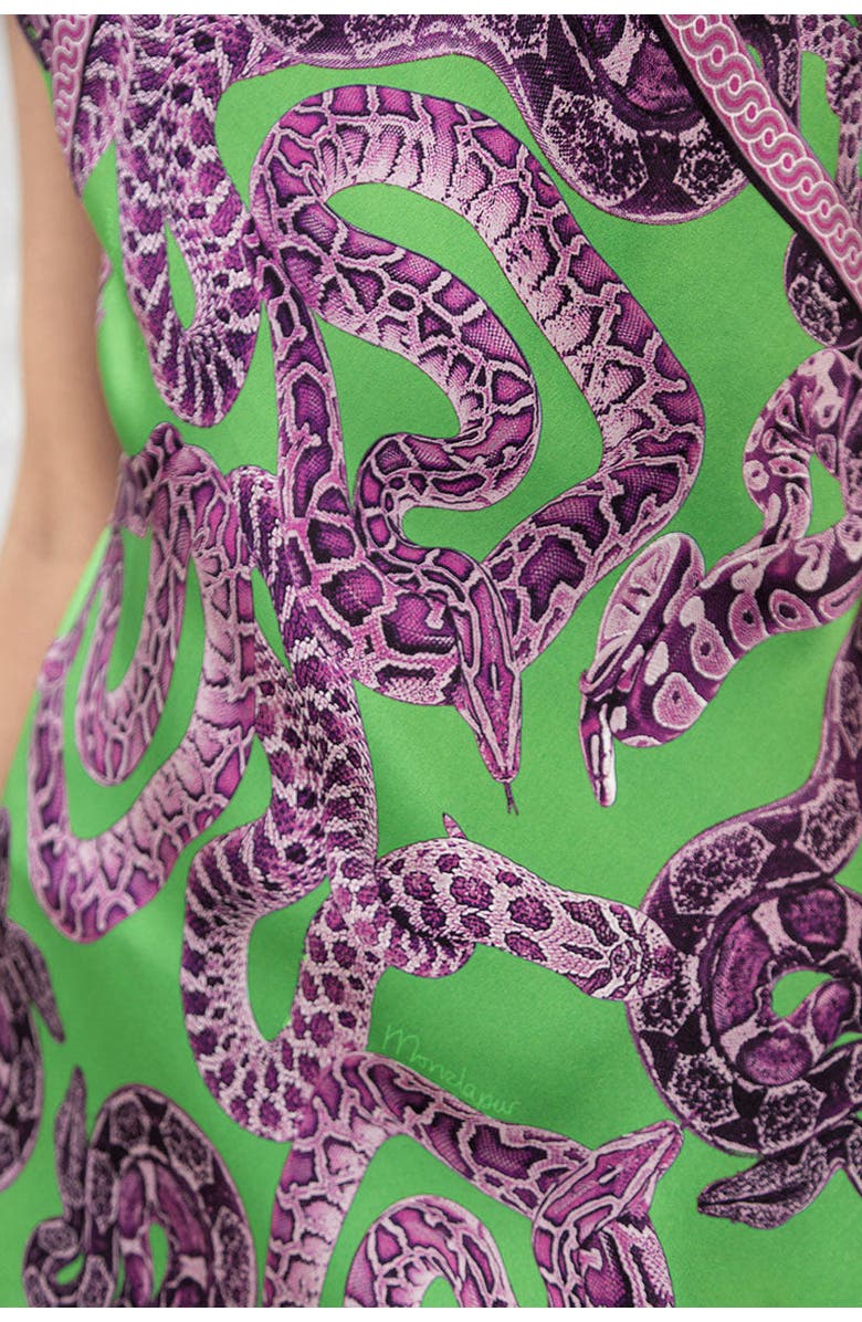 Monzlapur Silk Snake Scarf, Alternate, color, Magenta X Jade