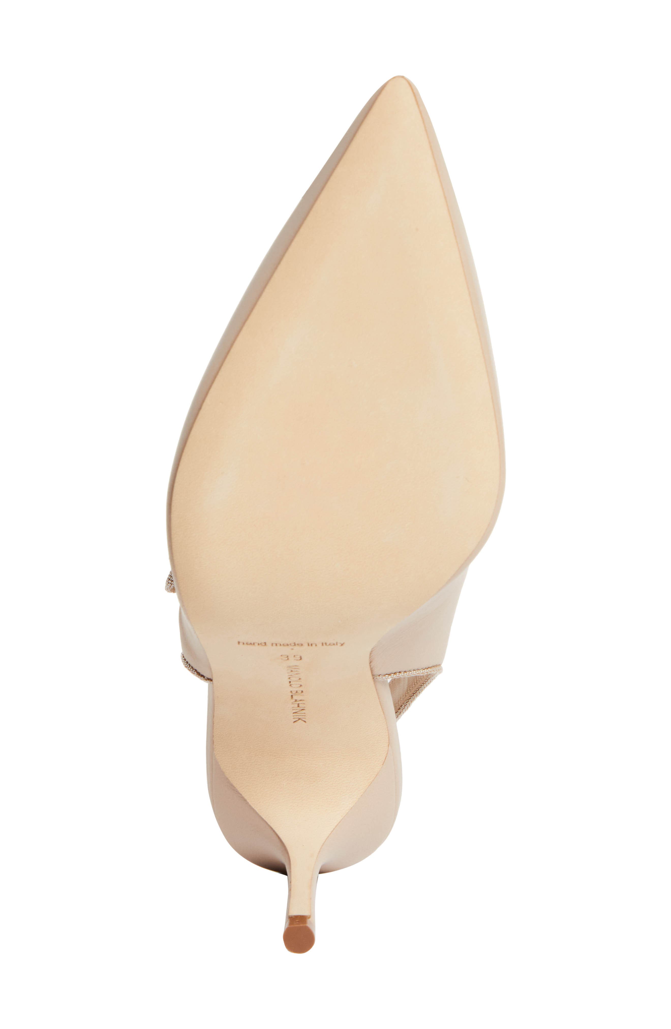 Manolo Blahnik Camparisli Pointed Toe Mary Jane Slingback Pump, Alternate, color, Beige