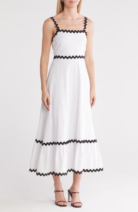 Ipanema Rickrack Trim Fit & Flare Dress