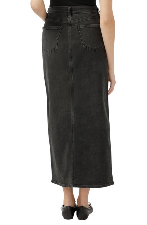 Silver Jeans Co. Women's Front-slit Maxi Jean Skirt In Black