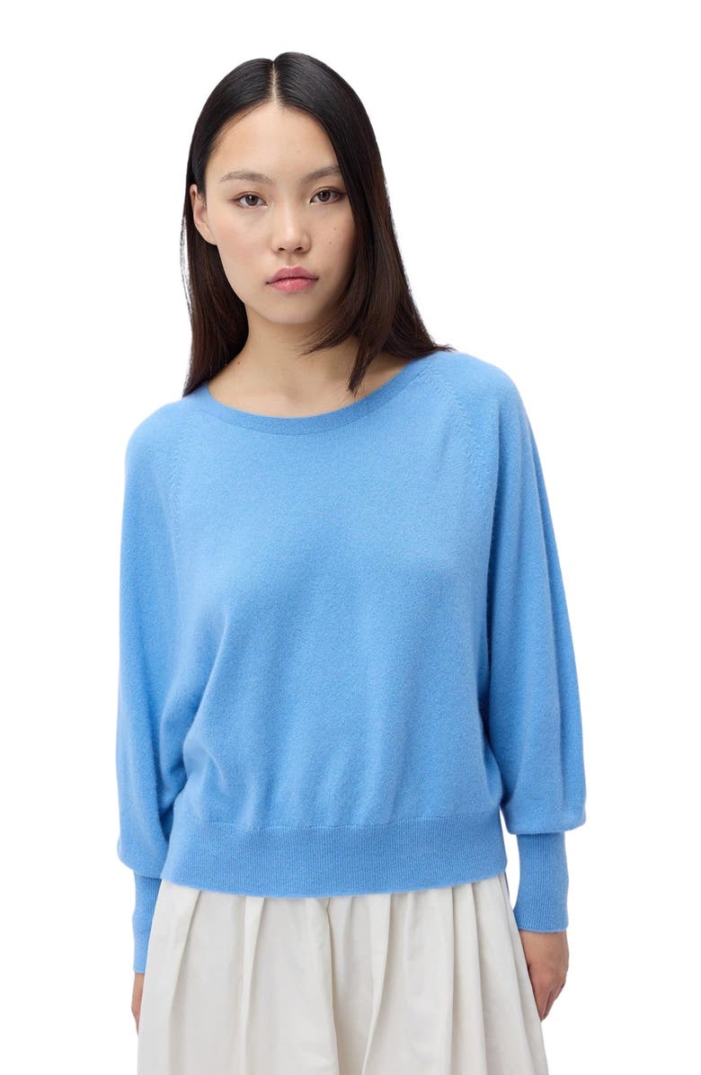 GOBI Mongolian Cashmere Women's Relaxed Cashmere Sweater, Alternate, color, Azure Blue