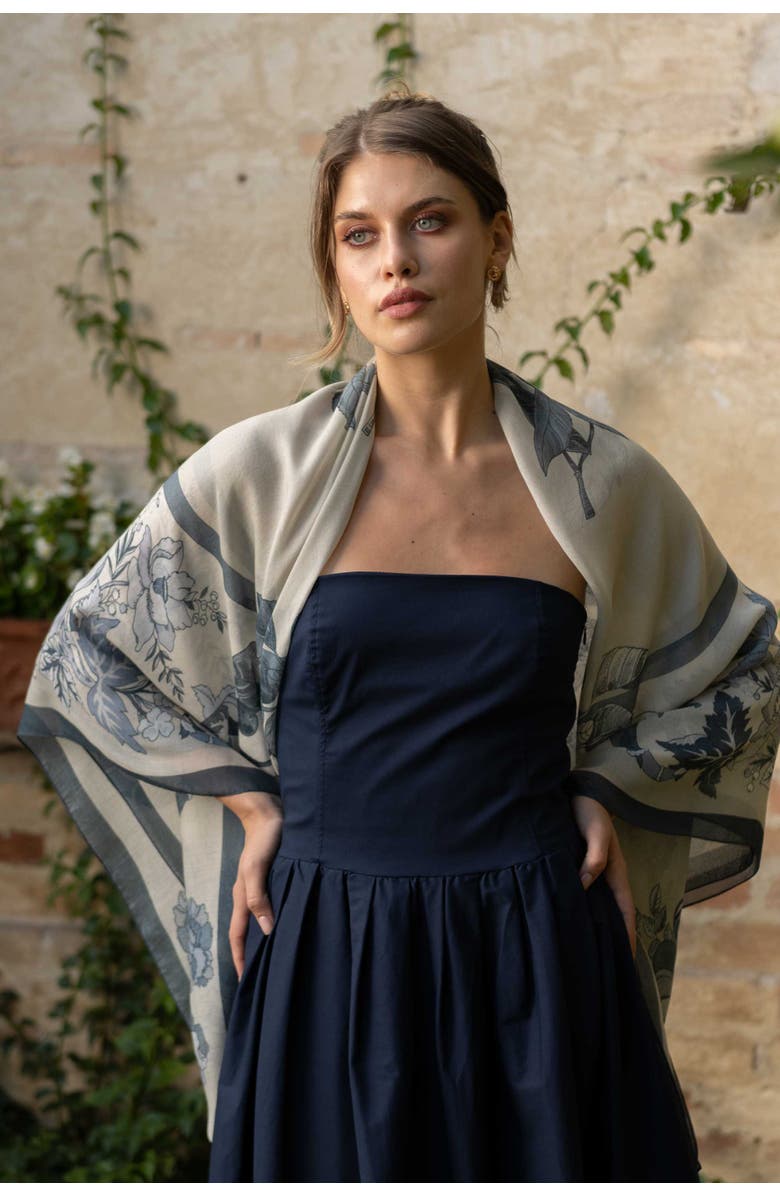 Elizabetta Aurora - Modal Cashmere Scarf Shawl for Women, Alternate, color, Dusty Blue