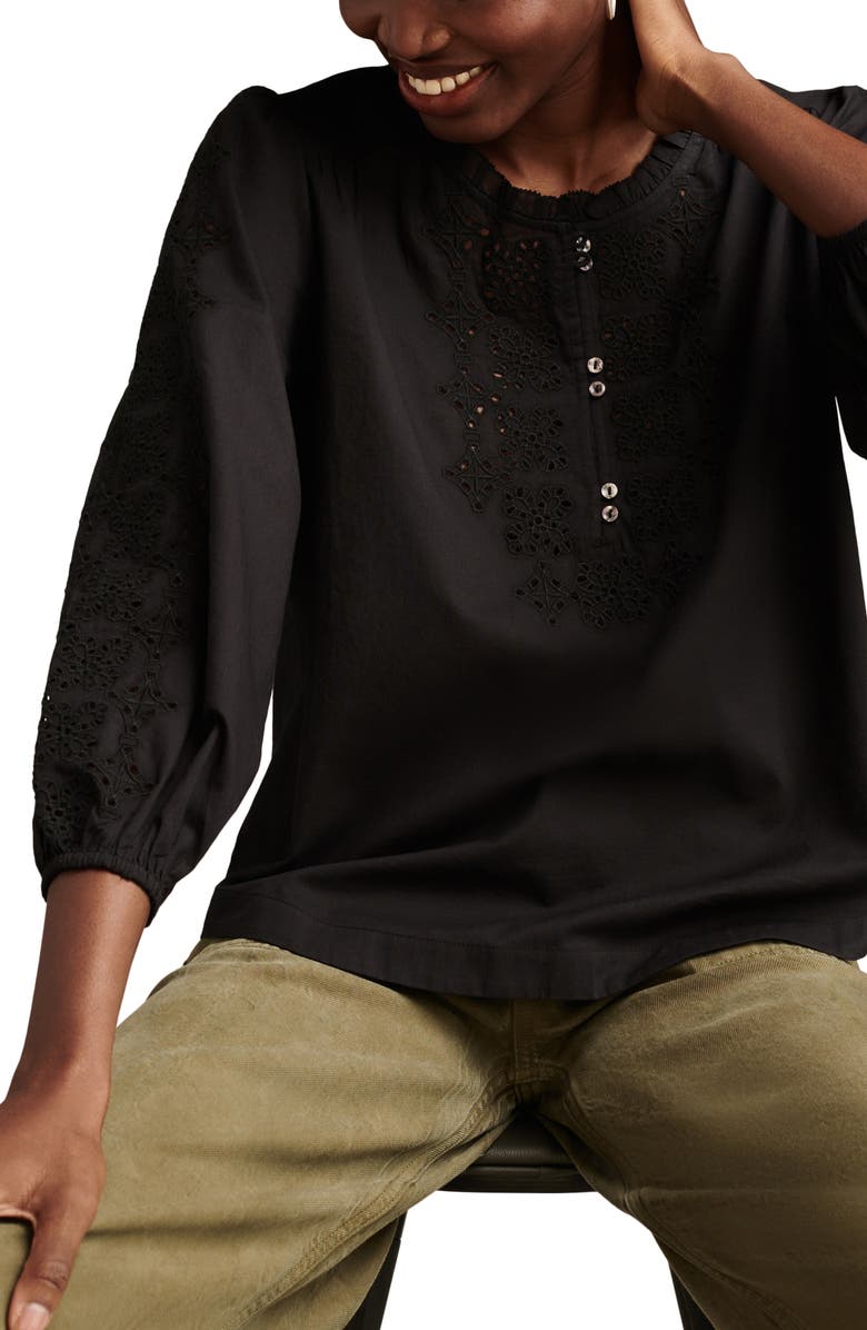 Lucky Brand Eyelet Peasant Top, Alternate, color, 