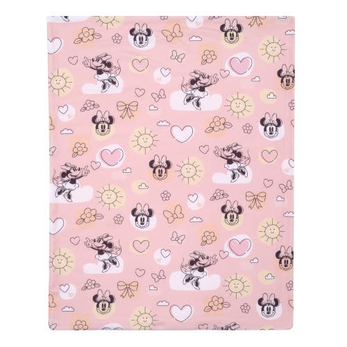 Lambs & Ivy Disney Baby Sweetheart Minnie Mouse Soft Fleece Baby Blanket In Pink