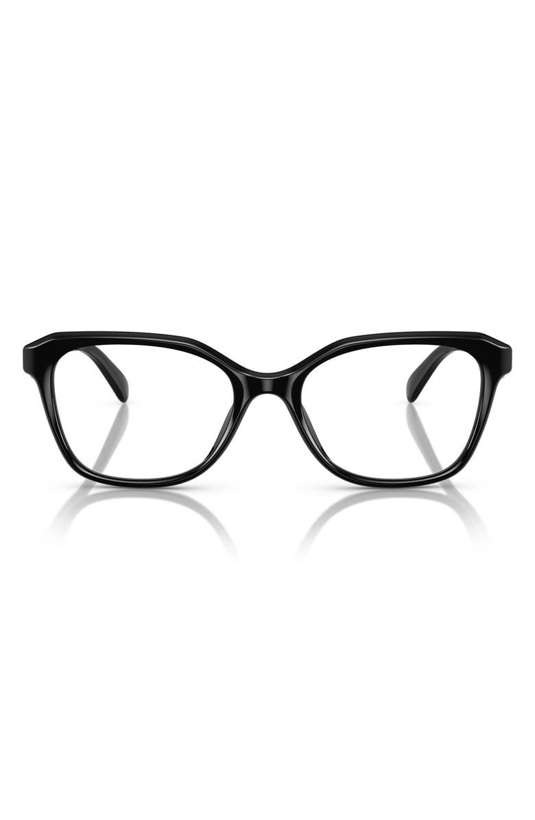 COACH 54mm Pillow Optical Glasses, Main, color, Black / Demo Lens