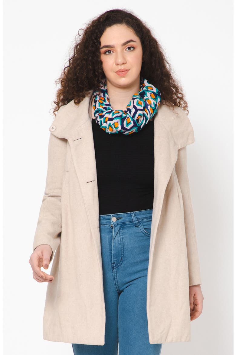 Woven Wool Fringe Scarf, Alternate, color, NAVY PENTAGON