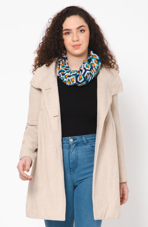 Vismaya Woven Wool Fringe Scarf In Blue