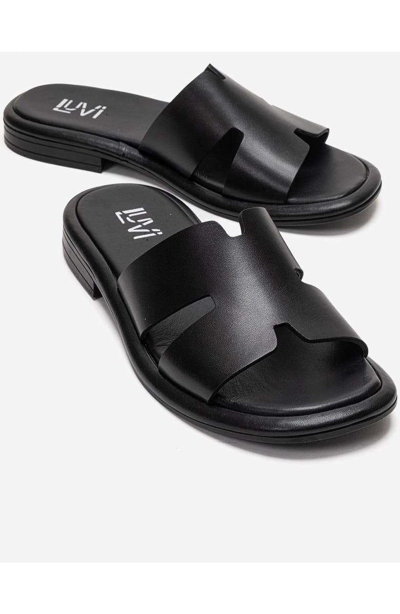Forever & Always Shoes Brio Leather Slide, Main, color, Black