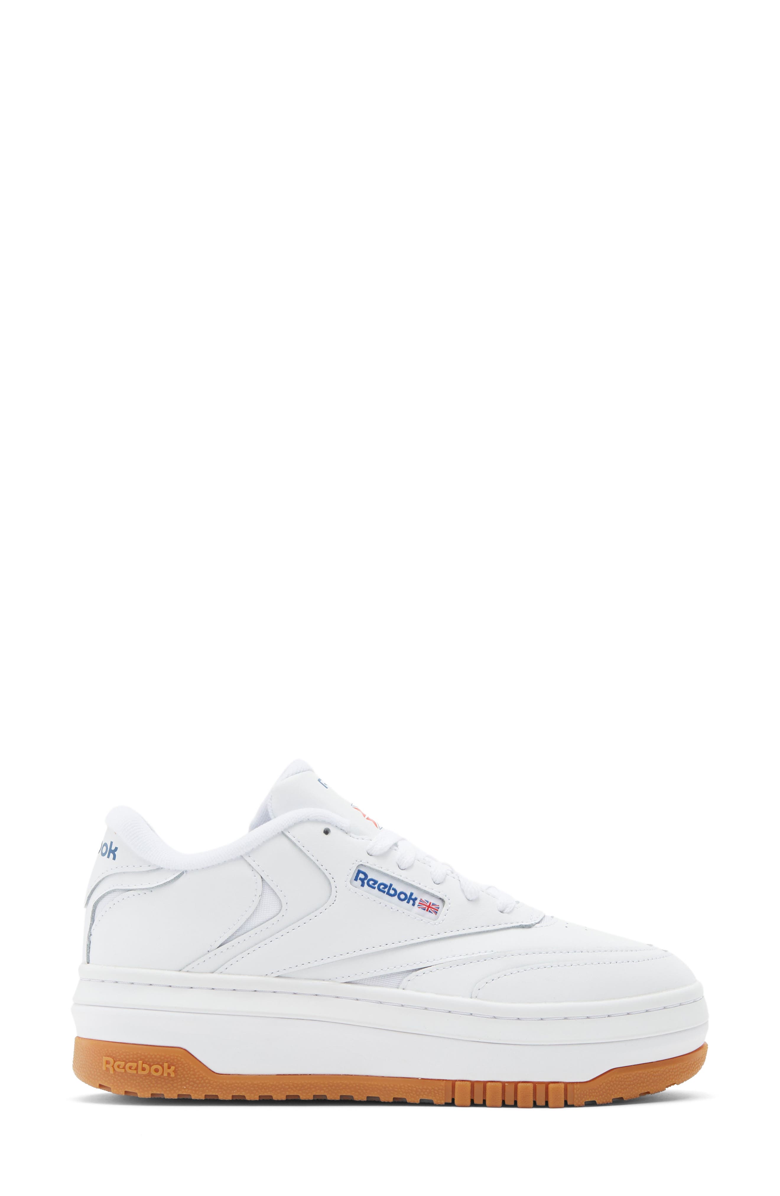 Reebok Club C Extra Platform Sneaker, Alternate, color, White/ White/ Blue