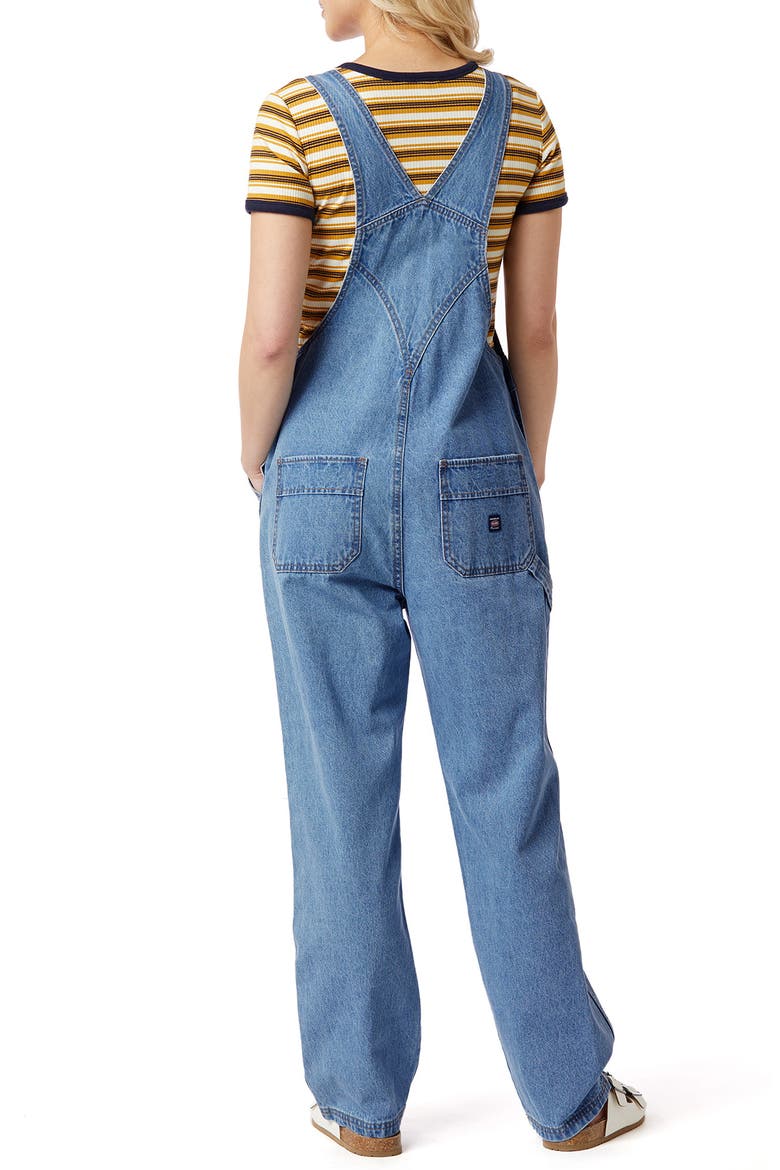 Throwback Denim Overalls, Alternate, color, COVE BLUE