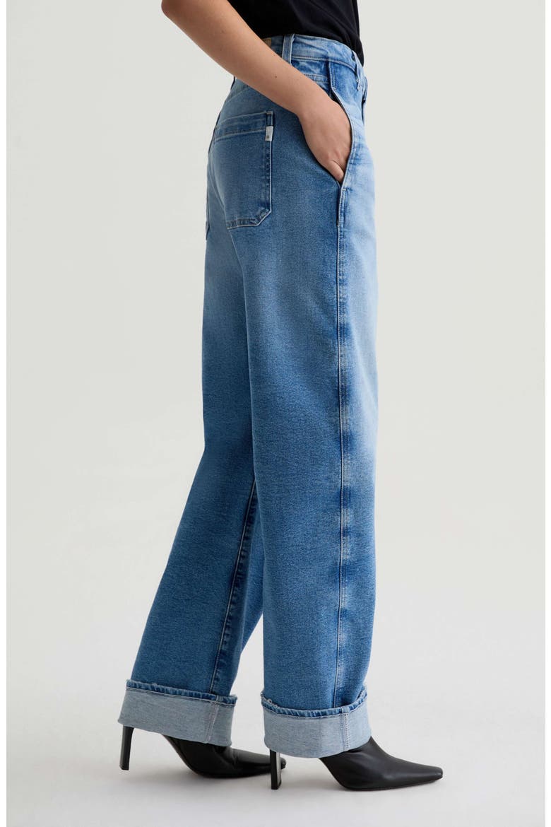Mercer Cuffed High Waist Barrel Jeans Jeans, Alternate, color, ROUTE 49