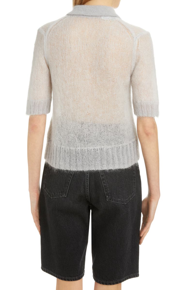 Acne Studios Kleah Double Mohair Blend Polo Sweater, Alternate, color,