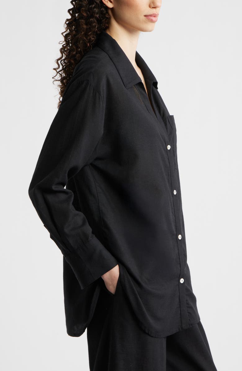 Nordstrom Cover-Up Shirt, Alternate, color, Black